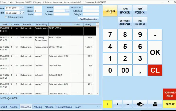 Beleg- und Druckmanagement / Bonvorschau
