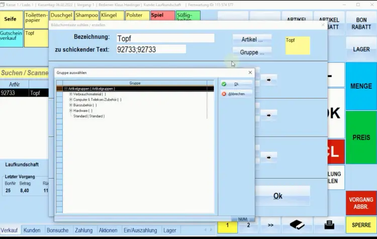 Benutzerfreundlichkeit & Bedienung / Artikelgruppen