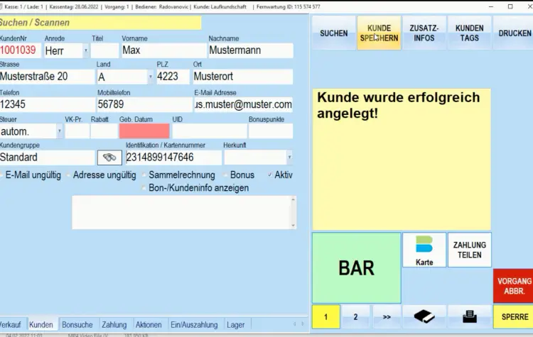 Kundenmanagement & Marketing / Kundenanlage 2