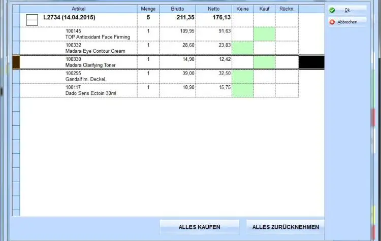 Transaktionen / Lieferscheine